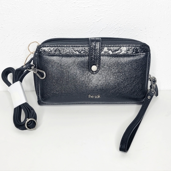 The Sak Handbags - The Sak Iris Large Smartphone Crossbody Wristlet Black Leather